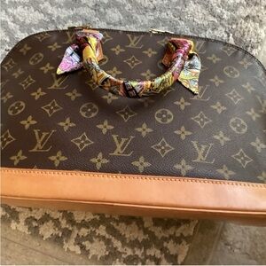 Louis Vuitton Brown and Tan Monogram Vintage Alma